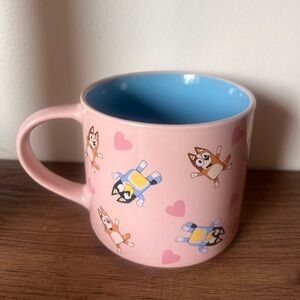 Bluey Pink Zak Mug With Hearts. Brand New.